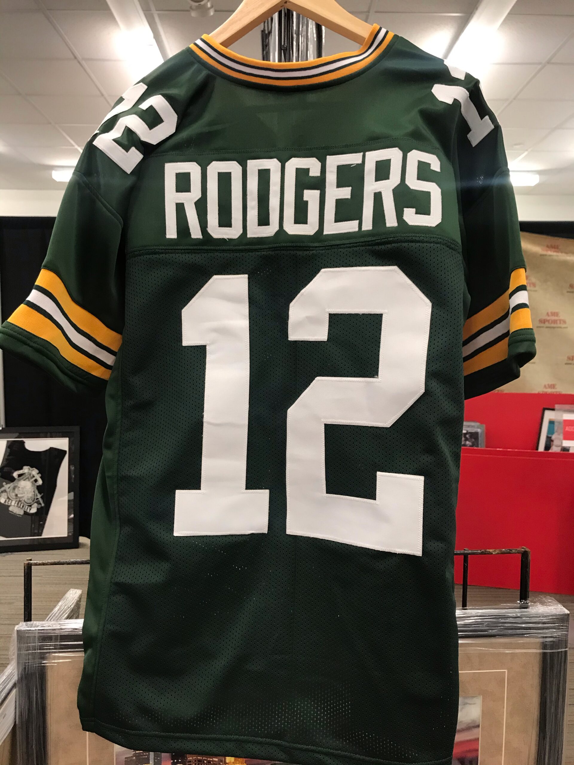 aaron rodgers signed framed jersey